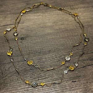 Vintage Elegant Gemstone Long Necklace